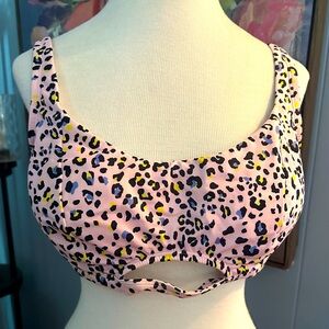 Bikini Top Pink Animal Print - Beach Betty by Miracle Brands Size XL